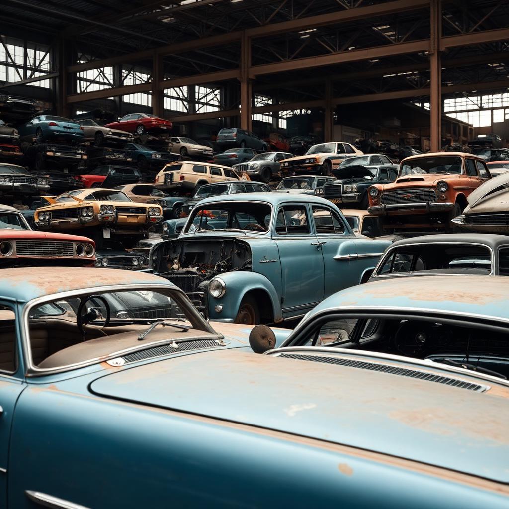 End-of-life vehicle scrap cars and parts